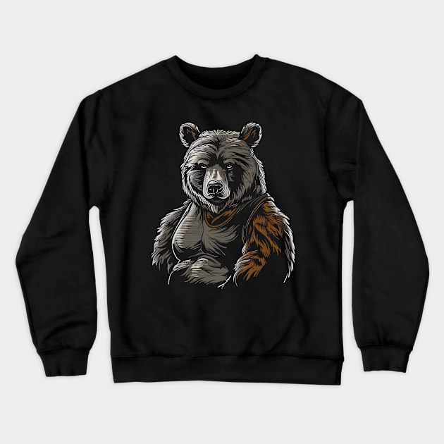 Burly Bear 3 Crewneck Sweatshirt by Bear Face Studios